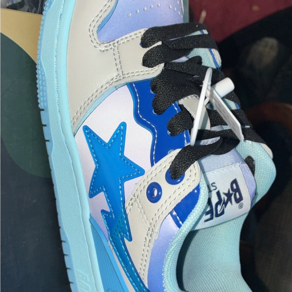 Bape Blue and White Women's Athletic Shoes